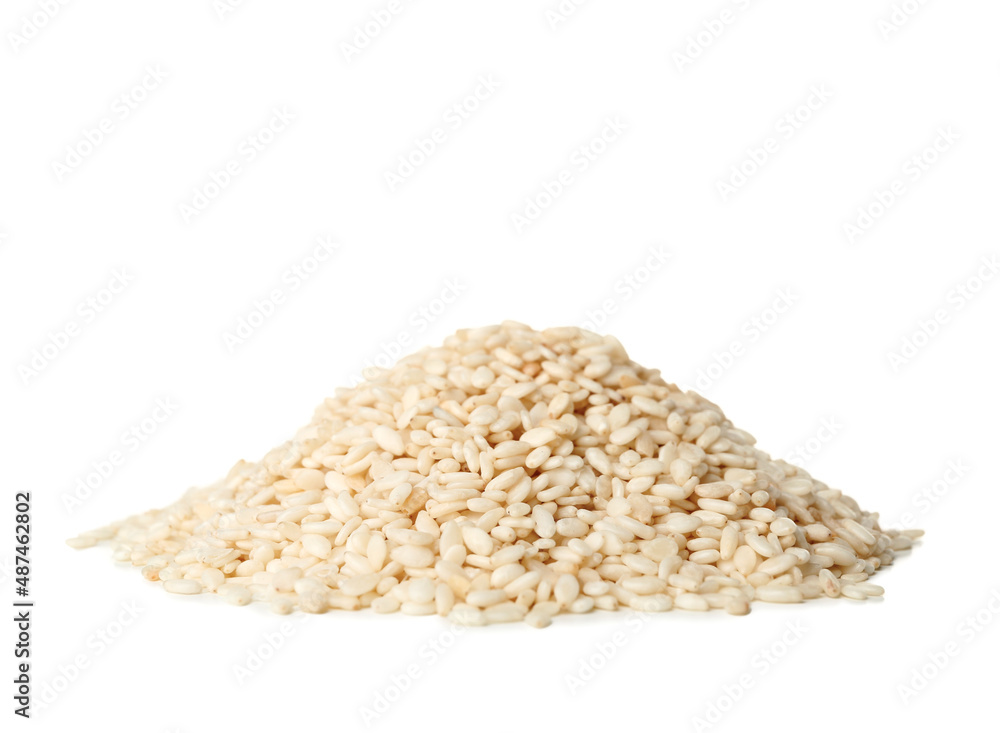 Heap of sesame seeds on white background Heap of sesame seeds on white background