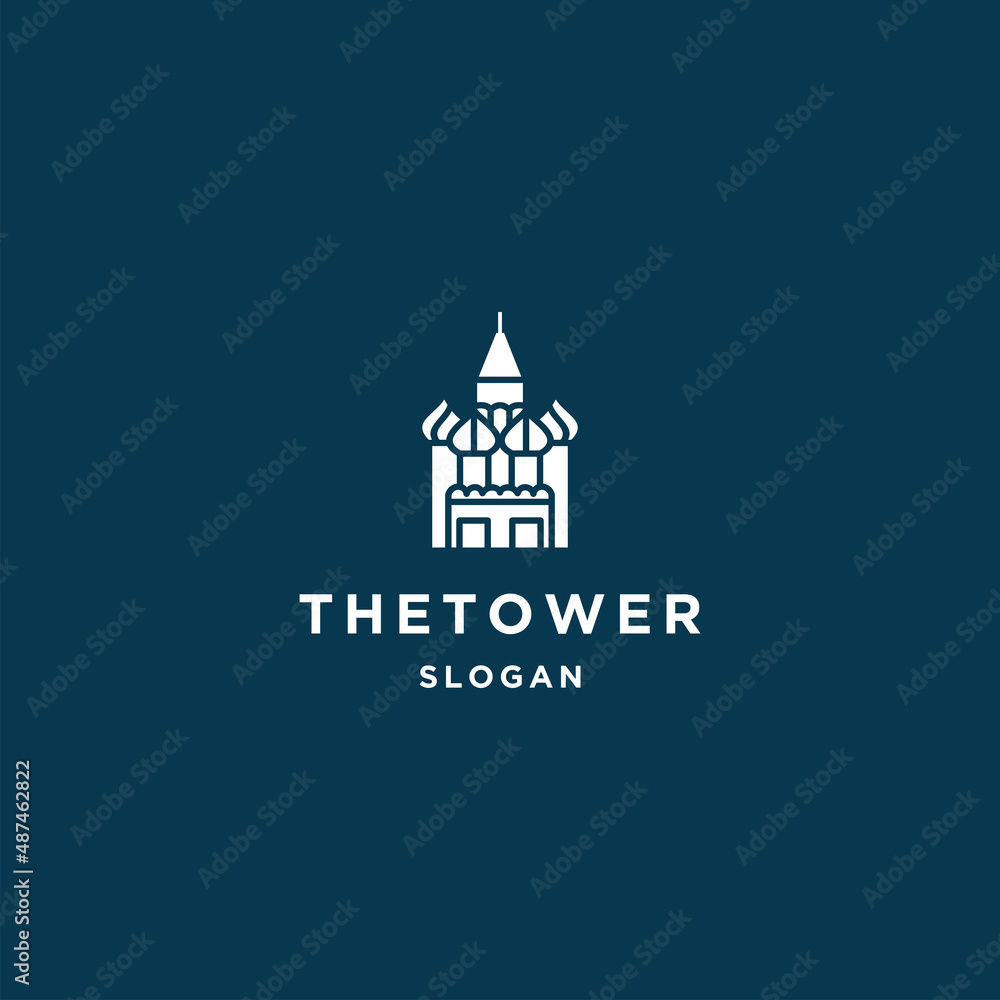 Tower logo icon flat design template 