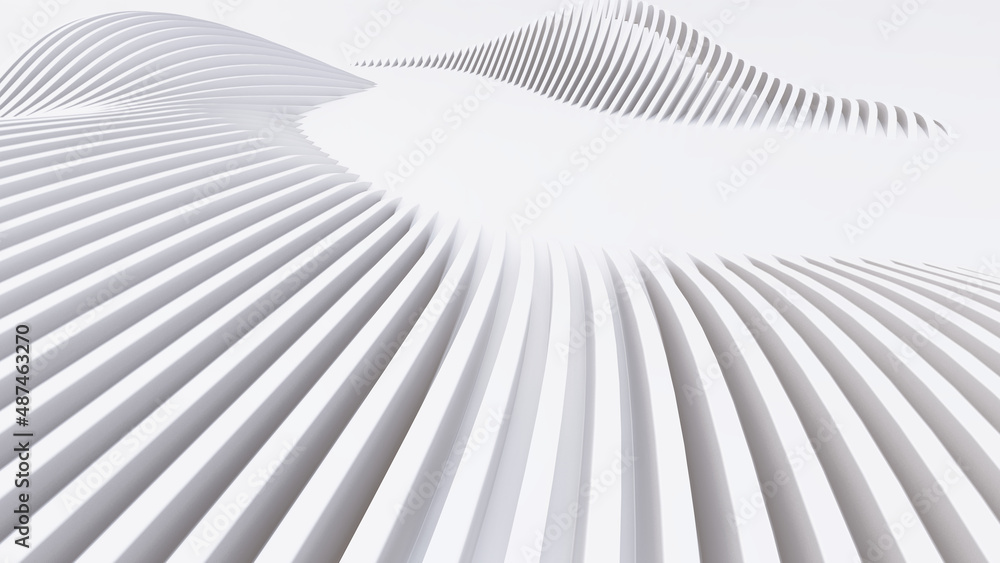 Abstract Curved Shapes. White Circular Background. Abstract Curved Shapes. White Circular Background.