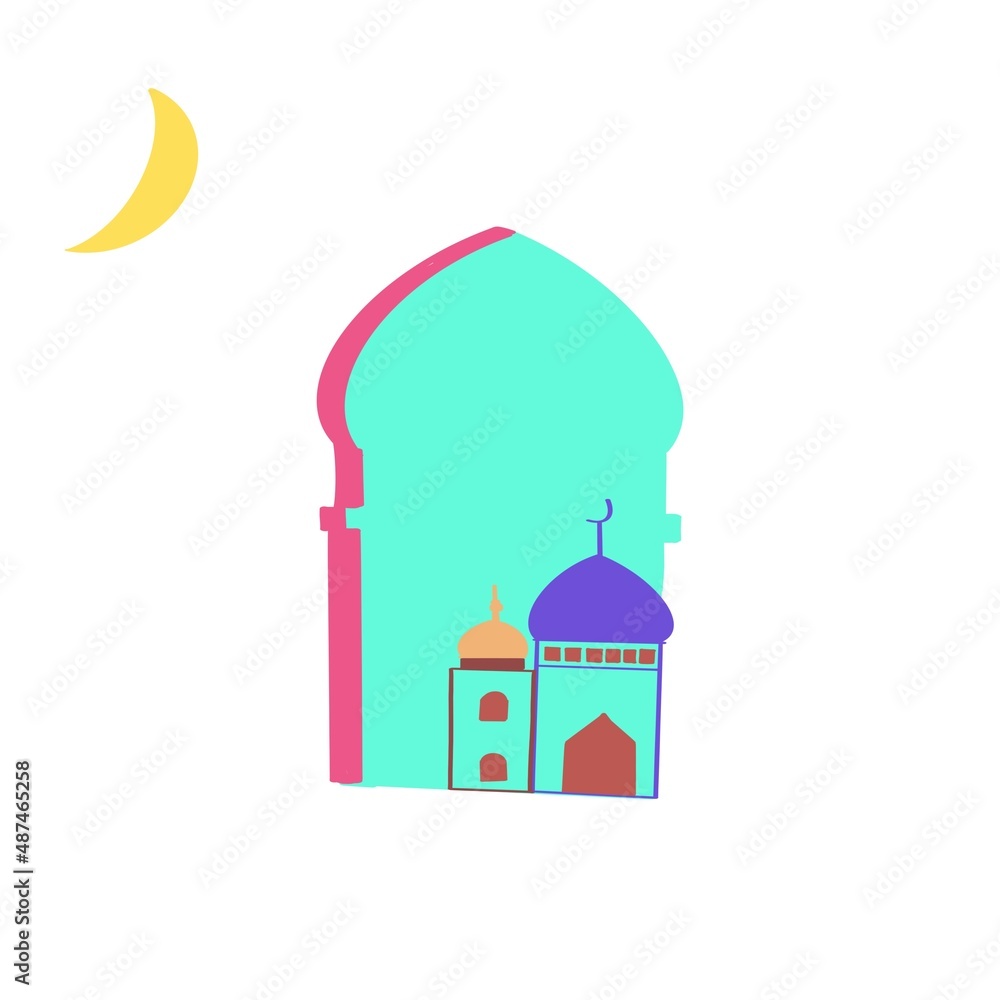 Mosque on white background