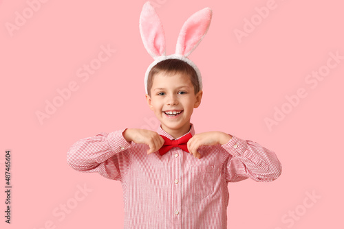 Funny little boy with bunny...