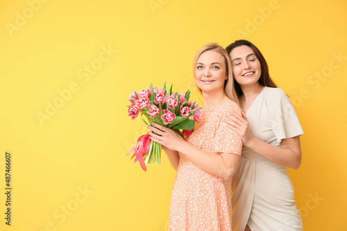 Beautiful women with bouque...