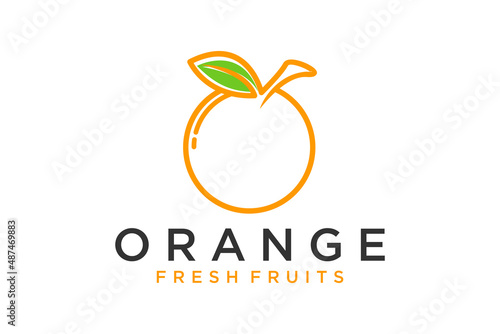 Simple Line Art of Lemon Lime Grapefruit Citrus logo design inspiration
