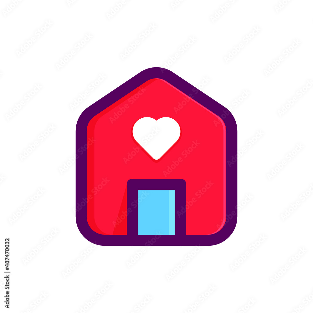 a House with Heart Illustration a House with Heart Illustration