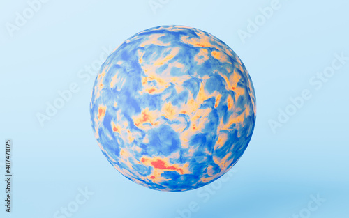 A abstract sphere with blue background  3d rendering.