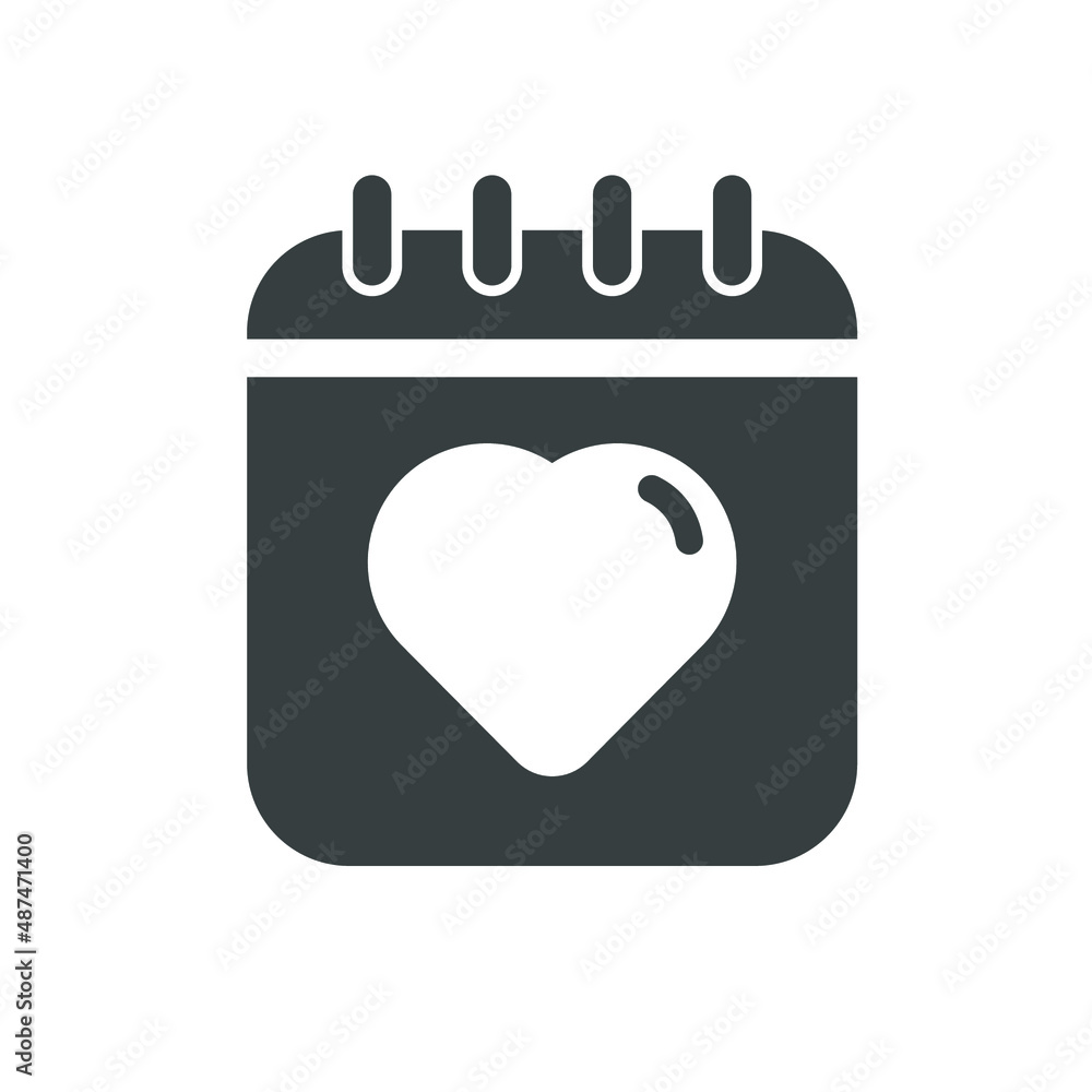 Calendar with Heart Illustration Calendar with Heart Illustration