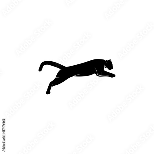 Running Cheetah Silhouette Vector Logo Template Illustration Design. Vector