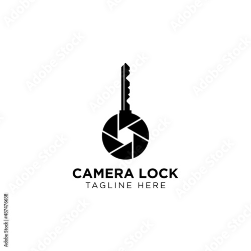Key camera lens logo design template