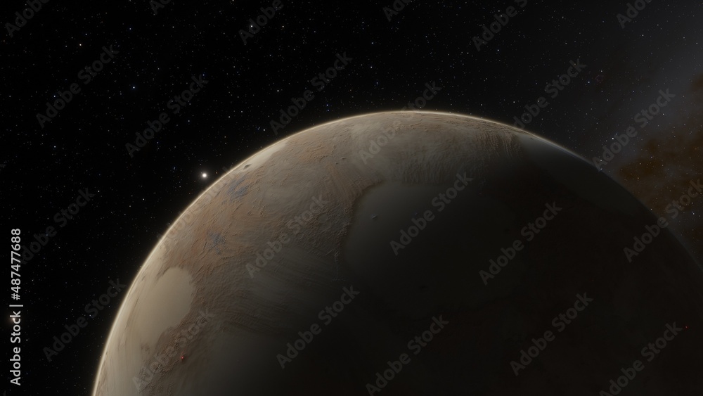 View of planet earth from space, detailed planet surface, science fiction wallpaper, cosmic landscape 3D render View of planet earth from space, detailed planet surface, science fiction wallpaper, cosmic landscape 3D render