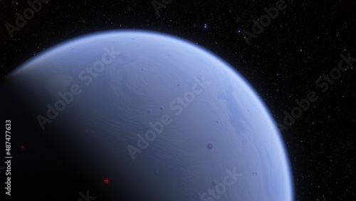 View of planet earth from space  detailed planet surface  science fiction wallpaper  cosmic landscape 3D render 