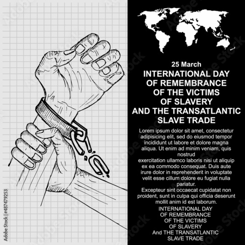 International day of Remembrance of the victims of slavery and the transatlantic slave trade, Poster and Banner vector