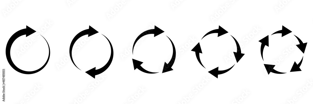Black circular arrows. Arrow vector icon. Web ui design. Vector illustration. stock image. Black circular arrows. Arrow vector icon. Web ui design. Vector illustration. stock image.