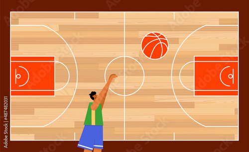 Basketball parquet floor