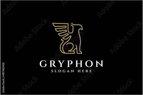 gryphon luxury line art business consulting corporate logo design