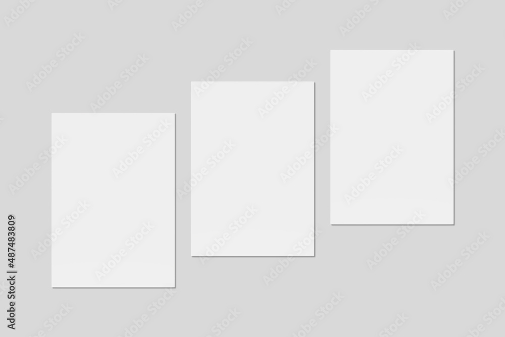 Blank paper for mockup. 3D Render. Blank paper for mockup. 3D Render.