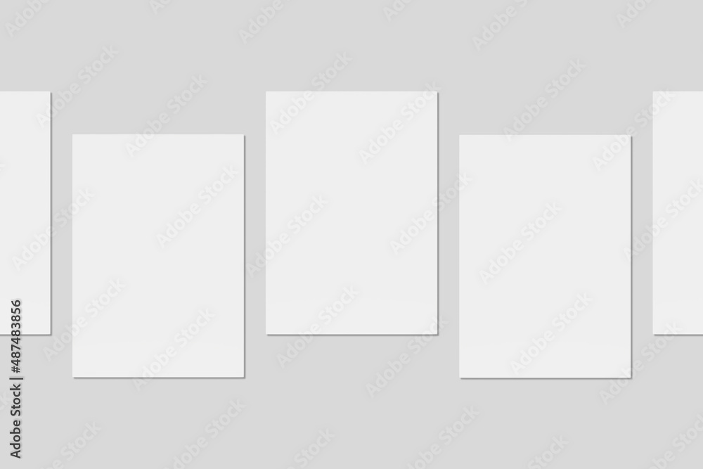 Blank paper for mockup. 3D Render. Blank paper for mockup. 3D Render.