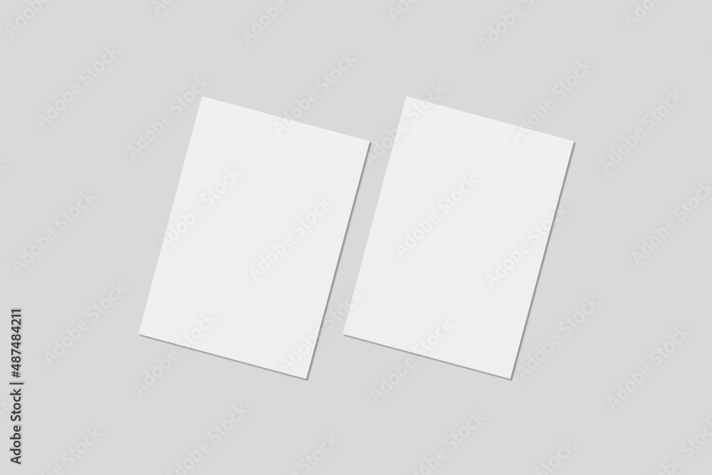Blank paper for mockup. 3D Render. Blank paper for mockup. 3D Render.
