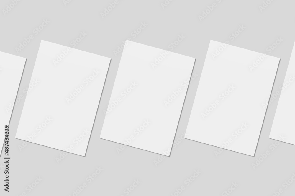 Blank paper for mockup. 3D Render. Blank paper for mockup. 3D Render.