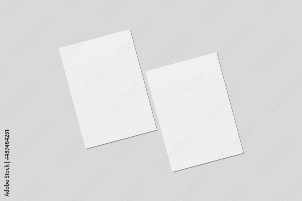Blank paper for mockup. 3D Render. Blank paper for mockup. 3D Render.