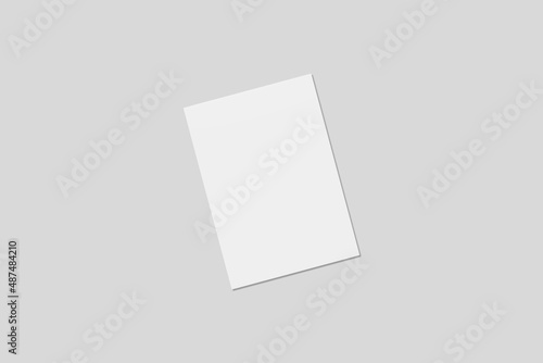 Blank paper for mockup. 3D Render. © Eli