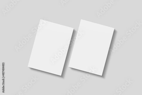 Stack blank paper for mockup. 3D Render. © Eli