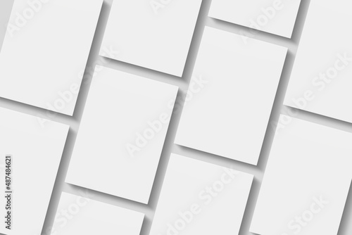 Stack blank paper for mockup. 3D Render.