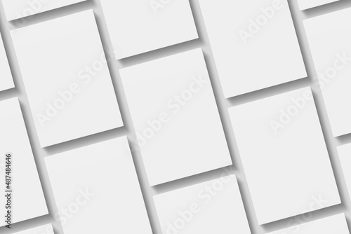 Stack blank paper for mockup. 3D Render.
