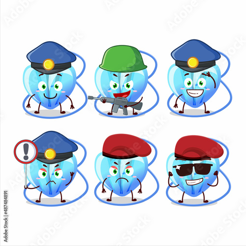 A dedicated Police officer of crystal heart necklace mascot design style