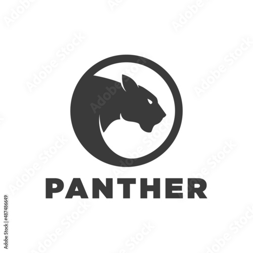 Jaguar Lion Panther head silhouette logo design