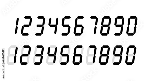 Digital numbers italic digit vector illustration.