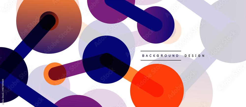 Line points connections geometric abstract background. Circles connected by lines. Trendy techno business template for wallpaper, banner, background or landing