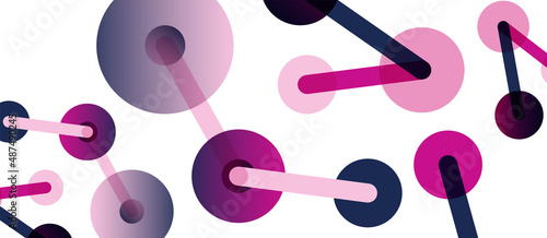 Abstract background. Round dots connected by lines. Trendy techno business template for wallpaper, banner, background or landing