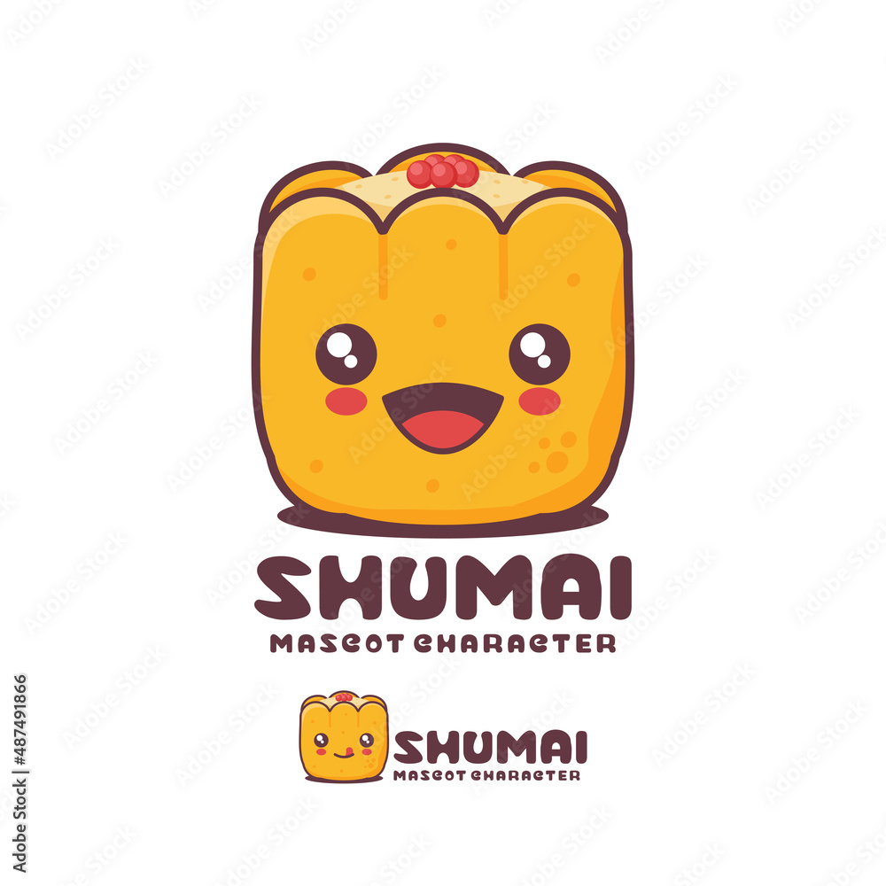 vector shumai cartoon mascot, asian dumpling illustration, suitable for, logos, prints, stickers, etc vector shumai cartoon mascot, asian dumpling illustration, suitable for, logos, prints, stickers, etc
