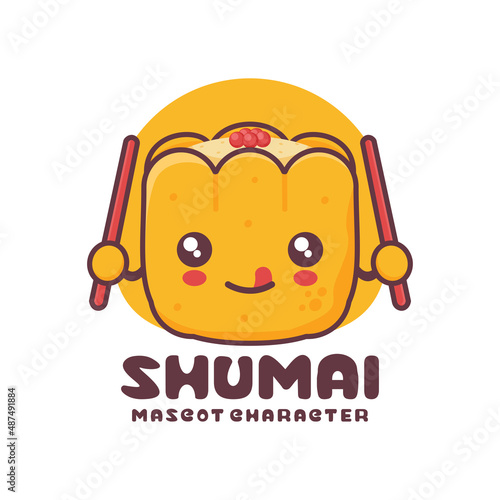 vector shumai cartoon mascot, asian dumpling illustration, suitable for, logos, prints, stickers, etc