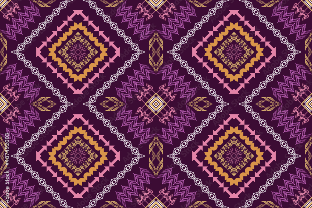 Geometric ethnic oriental traditional pattern.Figure tribal embroidery style.Design for wallpaper,clothing,wrapping,fabric,vector illustration