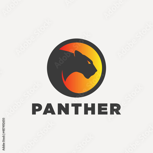 jaguar panther head logo design vector