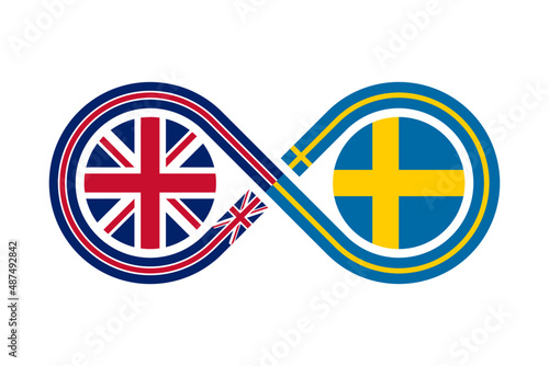 unity concept. english and swedish language translation icon. vector illustration isolated on white background