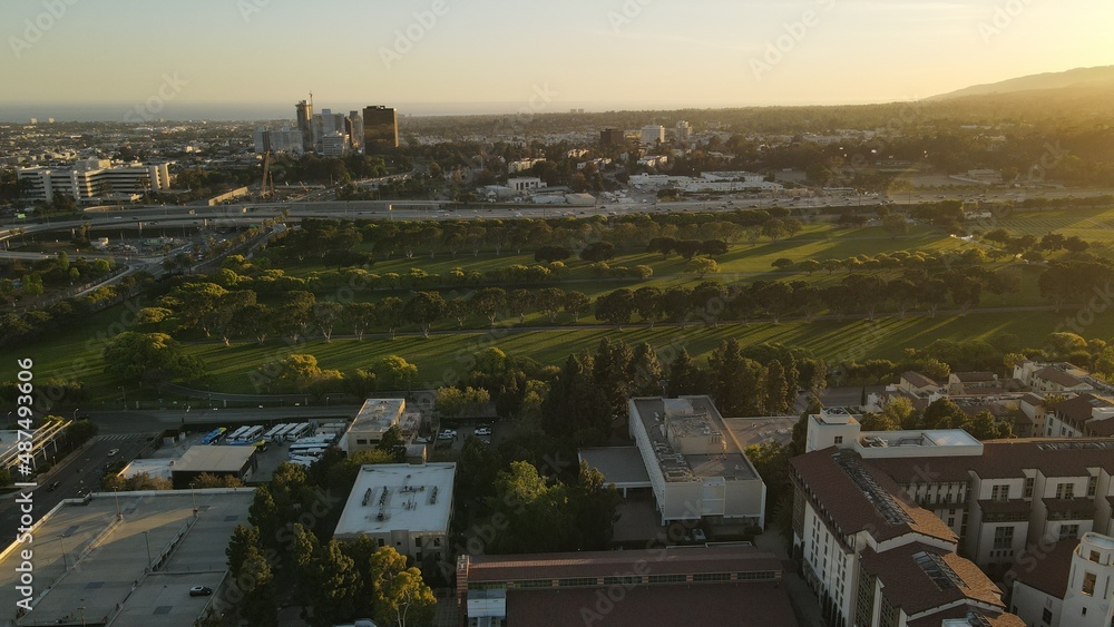 Century City & Westwood in Los Angeles California Drone Aerial 4K Footage