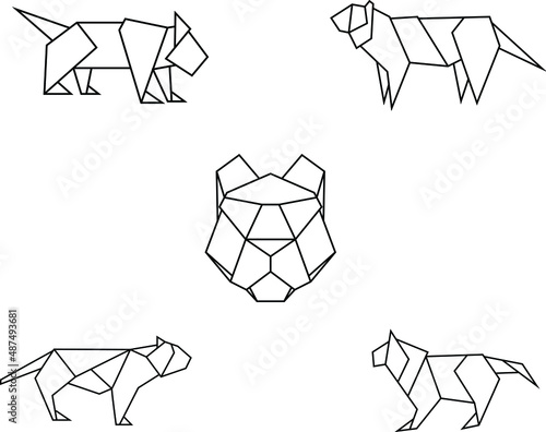 tiger origami geometric