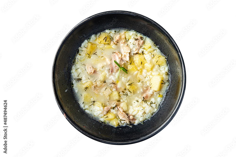 soup chicken meat vegetable broth and rice fresh healthy meal food diet still life snack on the table copy space food background rustic soup chicken meat vegetable broth and rice fresh healthy meal food diet still life snack on the table copy space food background rustic