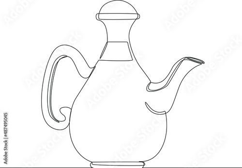 Pict of traditional dringking places in black and white background. Simple line. Ramadan. Iftar. Vector illustration.