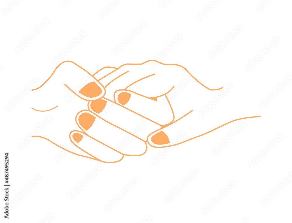 lovers holding hands icon, line art design vector illustration lovers holding hands icon, line art design vector illustration