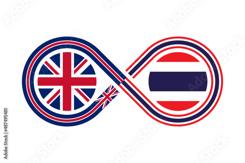unity concept. english and thai language translation icon. vector illustration isolated on white background