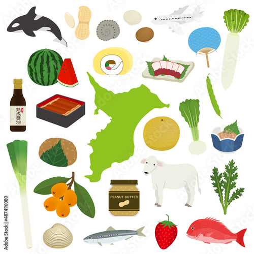 千葉県の有名なもののイラスト