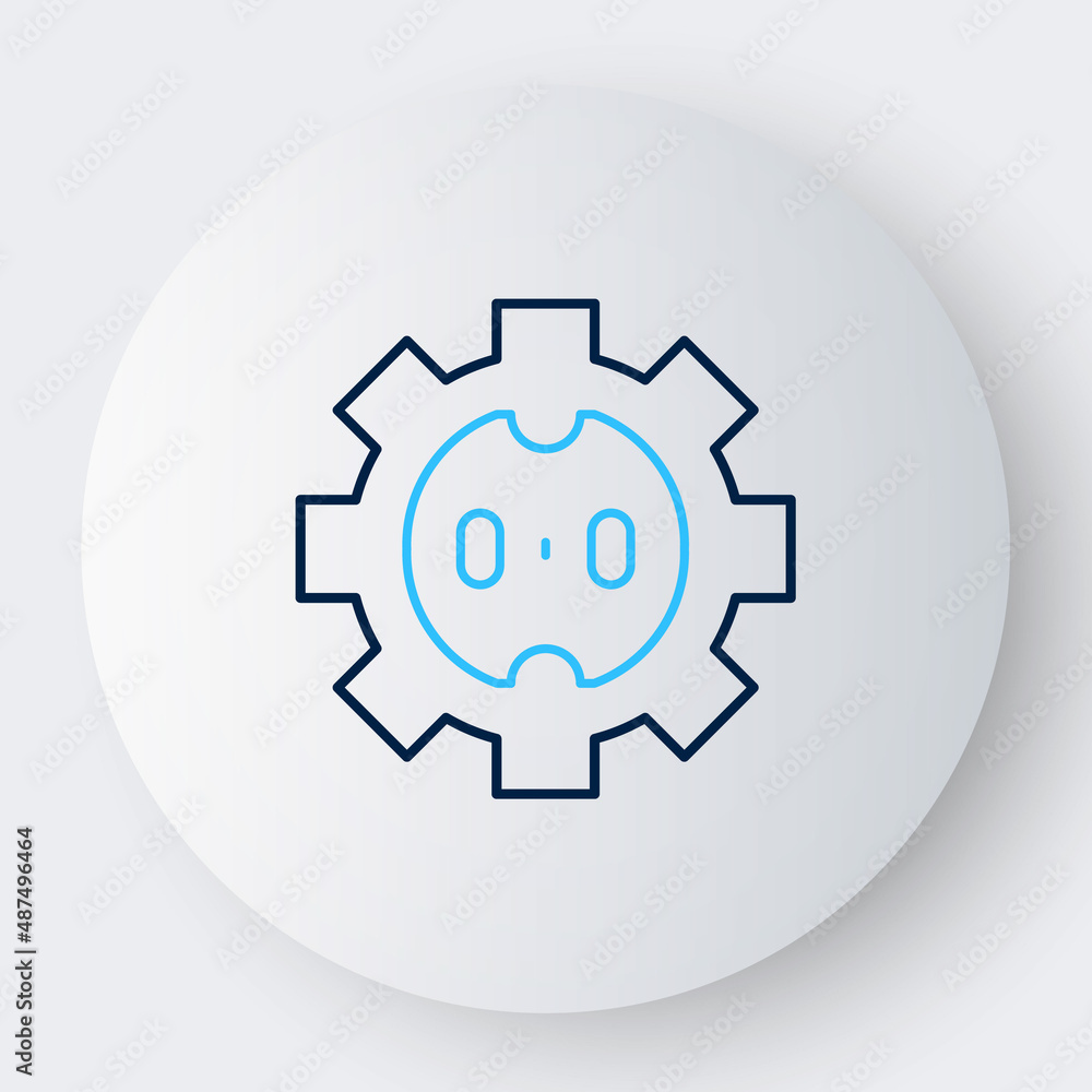 Line Electrical outlet icon isolated on white background. Power socket. Rosette symbol. Colorful outline concept. Vector Line Electrical outlet icon isolated on white background. Power socket. Rosette symbol. Colorful outline concept. Vector