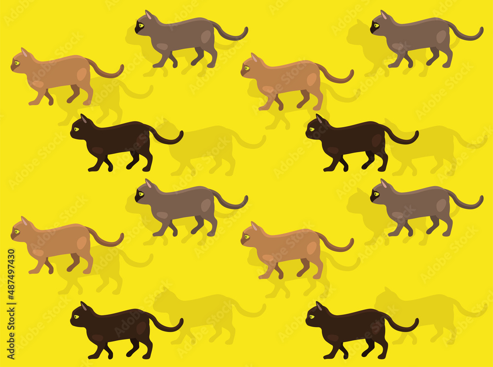 Obraz premium Cat Bombay Brown Black Seamless Wallpaper Background