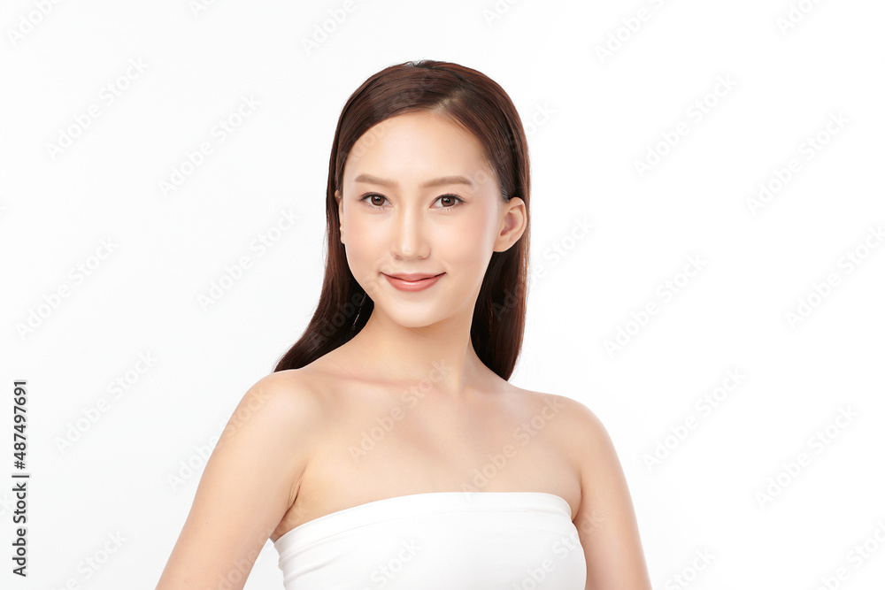 Beautiful young asian woman with clean fresh skin on white background, Face care, Facial treatment, Cosmetology, beauty and spa, Asian women portrait. Beautiful young asian woman with clean fresh skin on white background, Face care, Facial treatment, Cosmetology, beauty and spa, Asian women portrait.