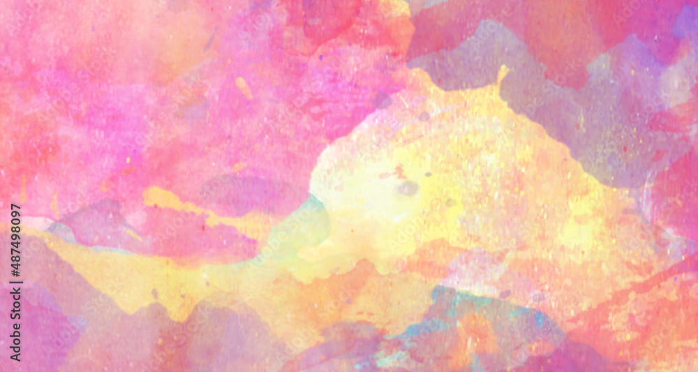 watercolor background texture with watercolor splashes and space,Colorful cloudy bright painted watercolor background with watercolor effect,colorful watercolor background with various light colors.