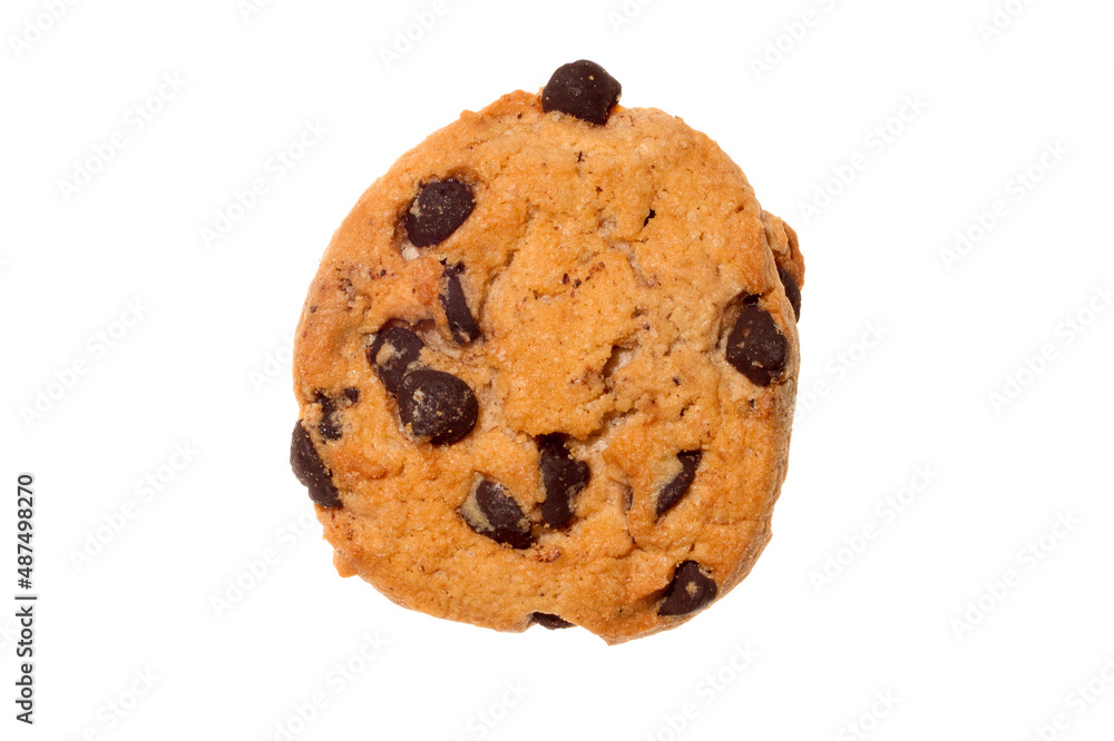 Cookies with chocolate chips on a white background. Cookies with chocolate chips on a white background.