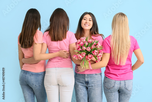Beautiful women with bouque...